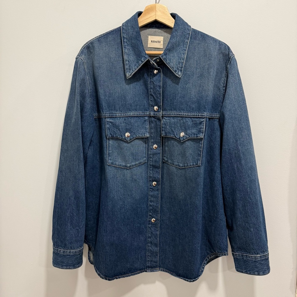 KHAITE The Jinn Denim Shirt in Archer